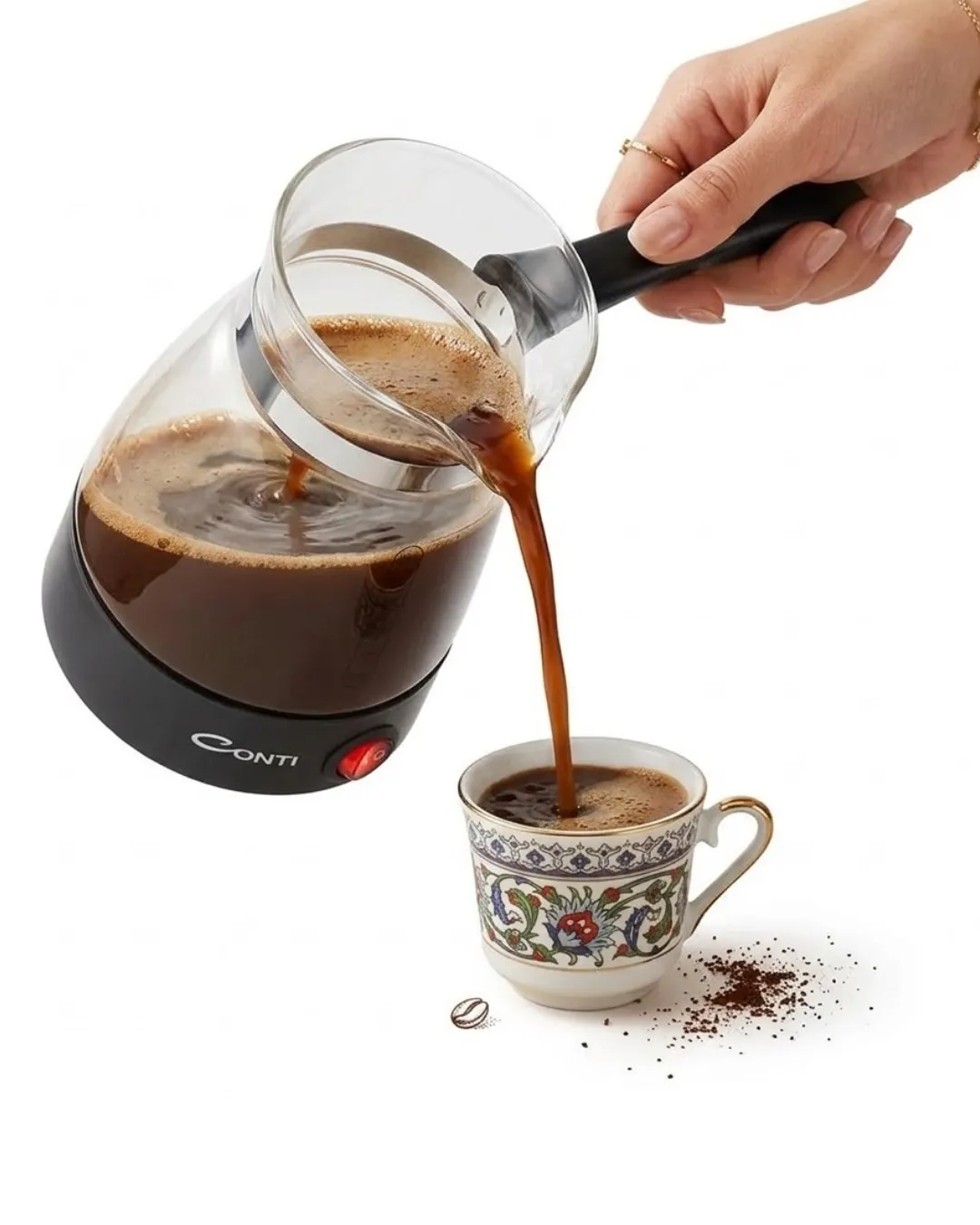 Cam Cezve Kahve Makinesi 650W Elektrikli 5 Fincan Kapasiteli Türk Kahvesi Makinesi
