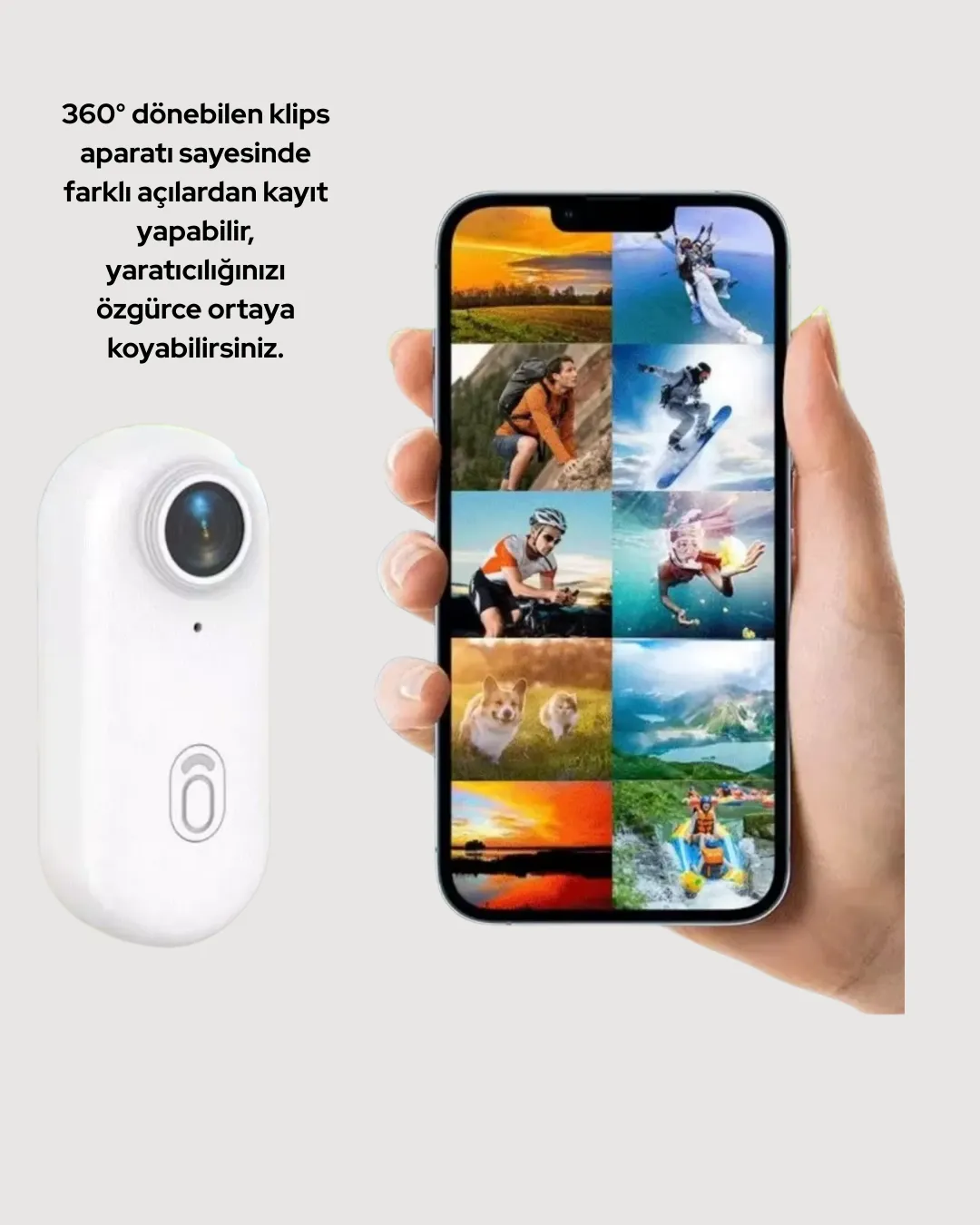 Geniş Açı Lensli WiFi Spor ve Vlog Kamerası