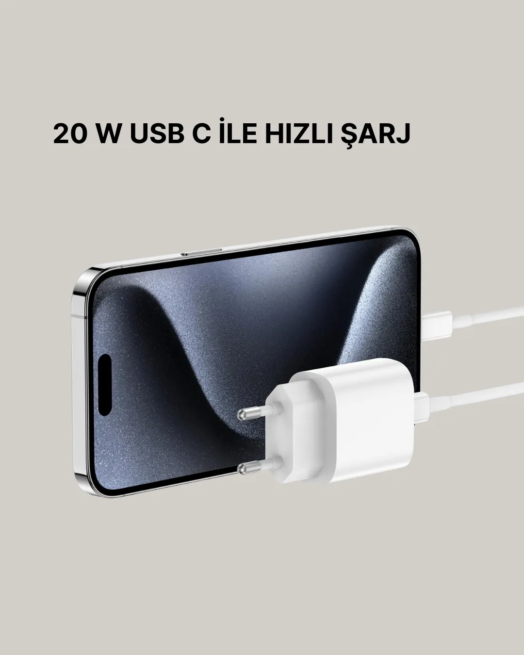 iOS Uyumlu 20W USB-C Hızlı Şarj Cihazı Telefon ve Tablet İçin
