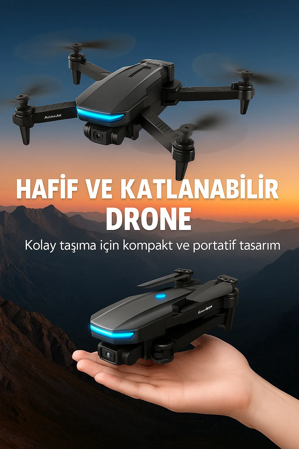 Katlanabilir 4K Kamera Drone Uzaktan Kumandalı Profesyonel Drone