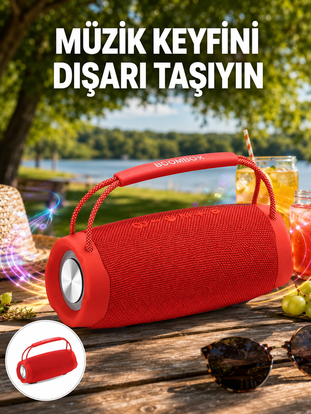 Çevreleyen Sesli RGB Destekli Kablosuz Taşınabilir Hoparlör