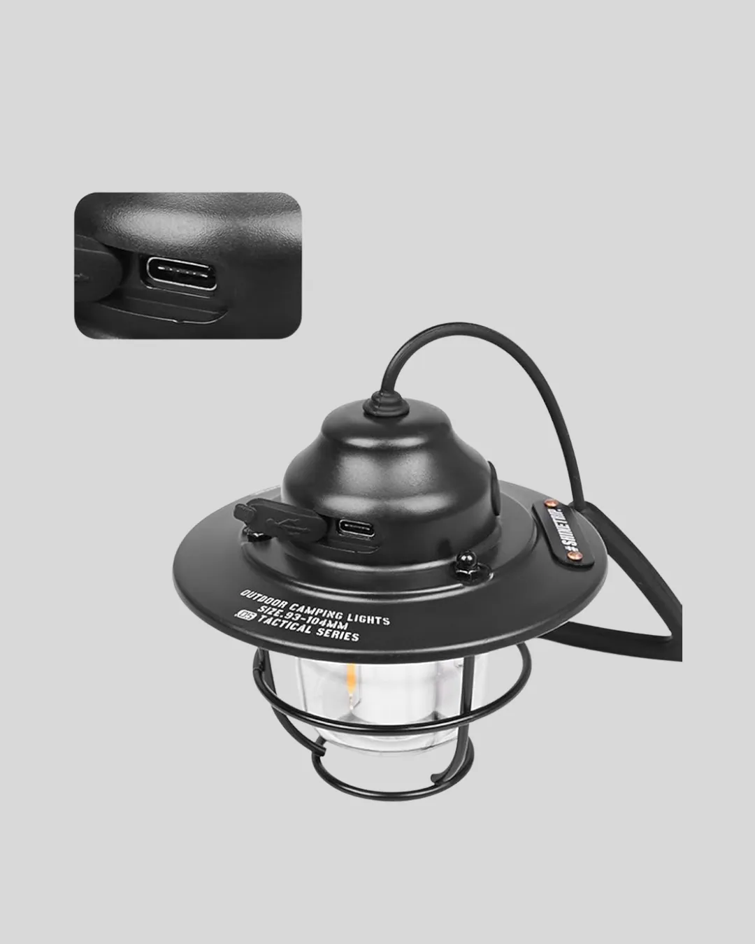 Outdoor Retro Kamp Işığı Uzun Ömürlü Pil Taşınabilir Suya Dayanıklı