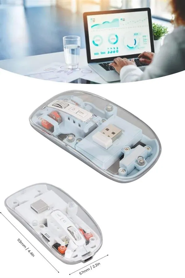 Kablosuz Mouse Fare Şarjlı Bluetooth Wireless Çift Modlu Sessiz