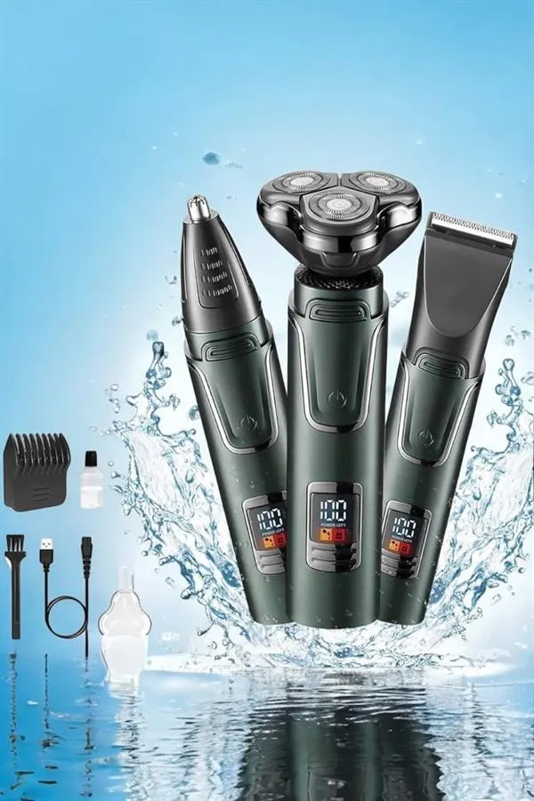 3 Başlıklı Profesyonel Saç ve Sakal Bakım Seti Vücut, Burun ve Kulak Tüy Alma