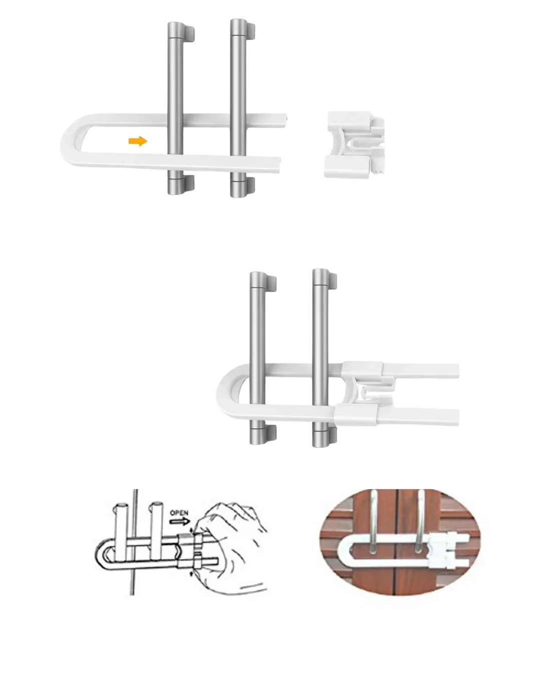 4 Adet Çok Amaçlı Dolap Kilidi Bebek ve Çocuk Koruması İçin Güvenli Çözüm