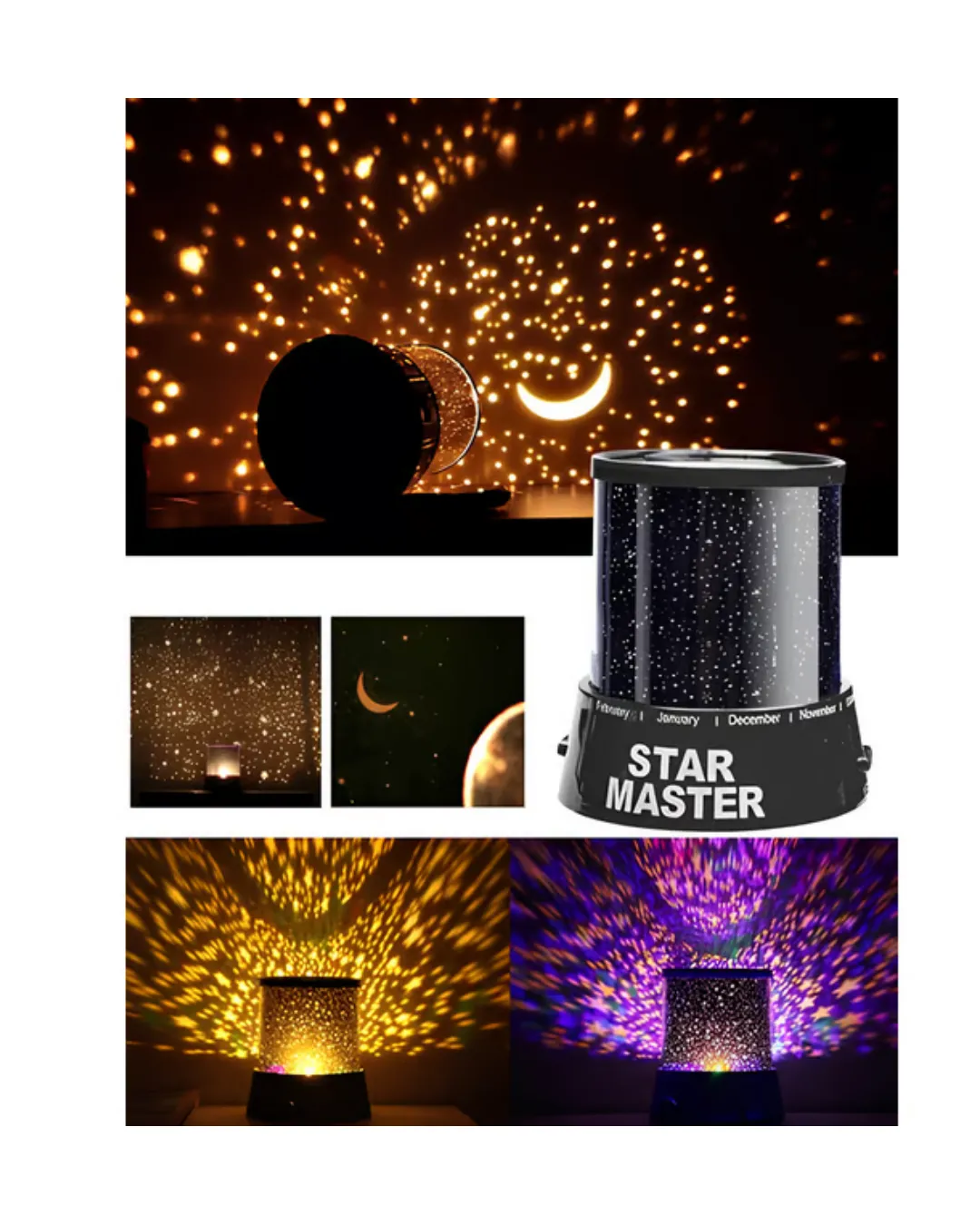 Çocuk Odası Yıldız Projektörü Renk Değiştiren Gece Lambası