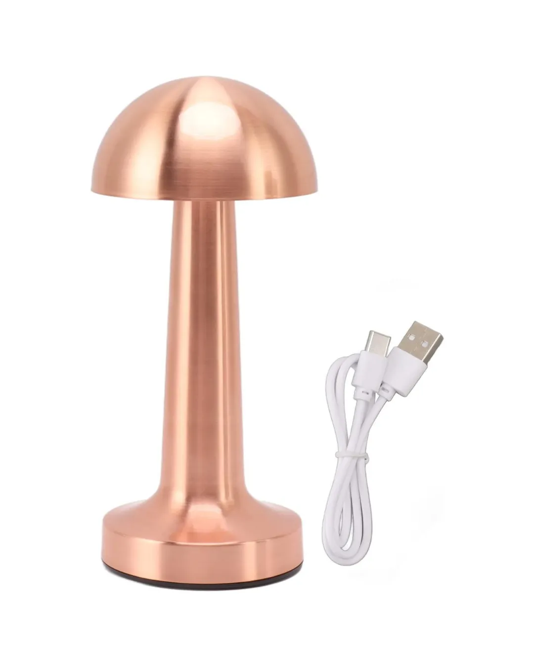 Kablosuz Dokunmatik Masa Lambası 3 Işık Modlu USB Şarjlı Bronz