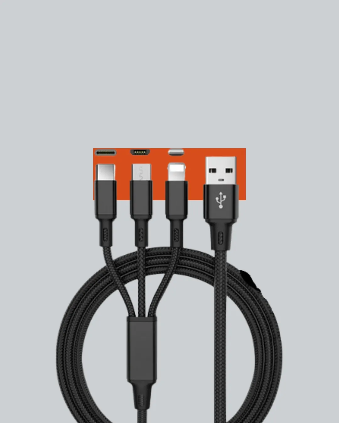 3’ü 1 Arada Hızlı Şarj Kablosu – iOS Android Type-C Uyumlu