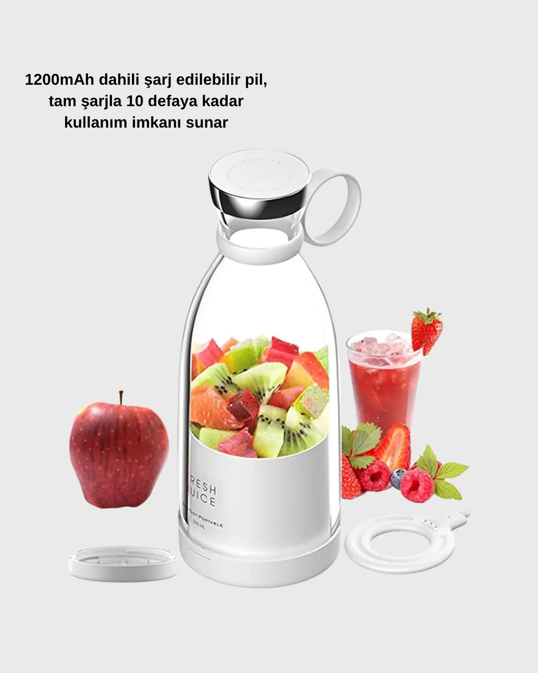 USB Şarjlı Kablosuz Blender – Taşınabilir, Kompakt ve Çevre Dostu Meyve Sıkıcı
