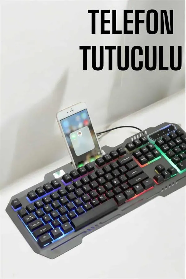 Oyuncu Klavyesi Q Klavye RGB Işıklı Mouse Hediyeli