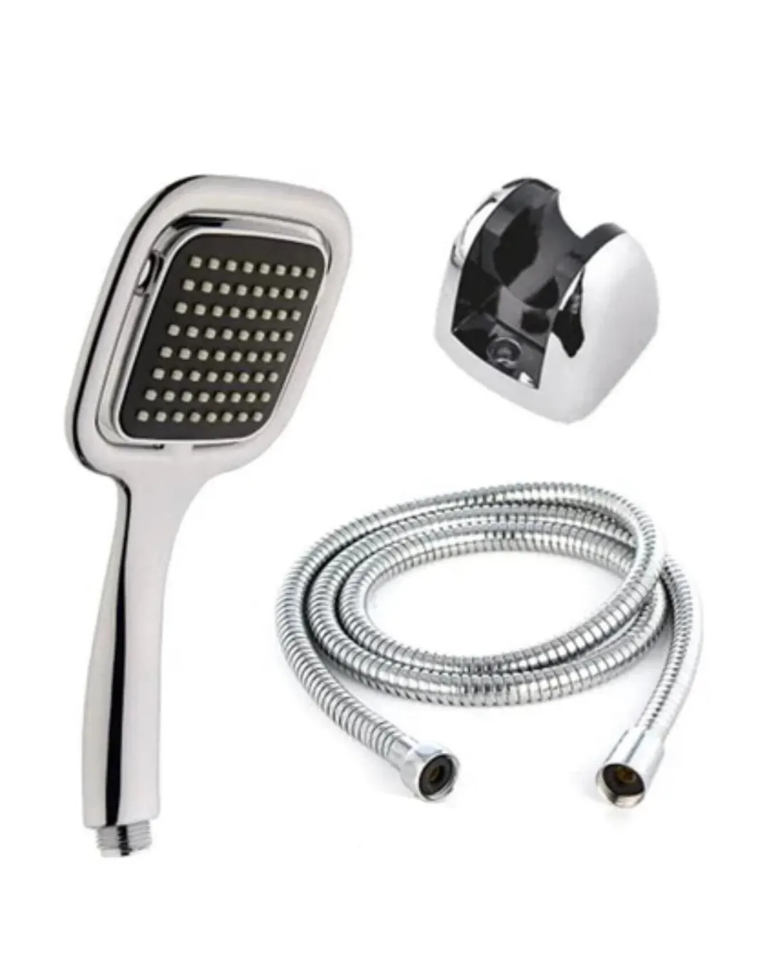 Çok Fonksiyonlu Siyah El Duşu Seti Spiral Hortum ve Duş Askısı Banyo Duş Başlığı