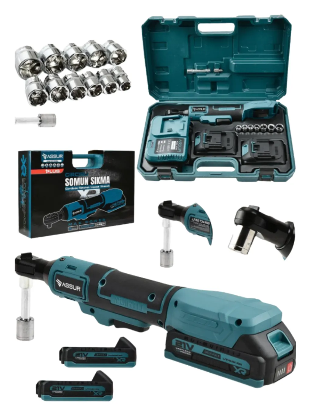 Yandan Sıkma Somun Montajına Uygun Şarjlı Cırcır Kolu