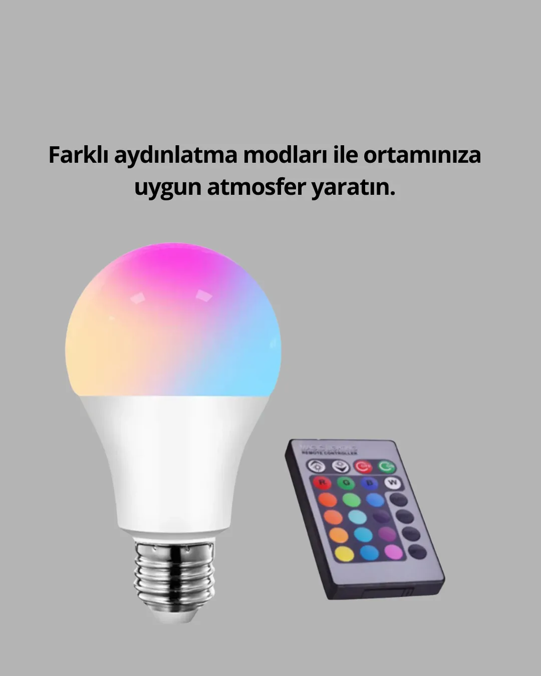 A Kalite 2025 RGB LED Ampul Uzaktan Kumandalı 16 Renkli Lamba