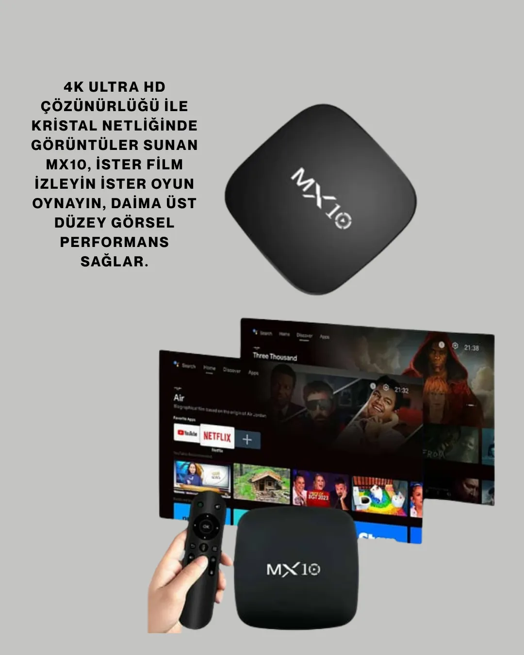 4K Medya Kutusu HDMI-USB Bağlantılı Android TV Çözümü