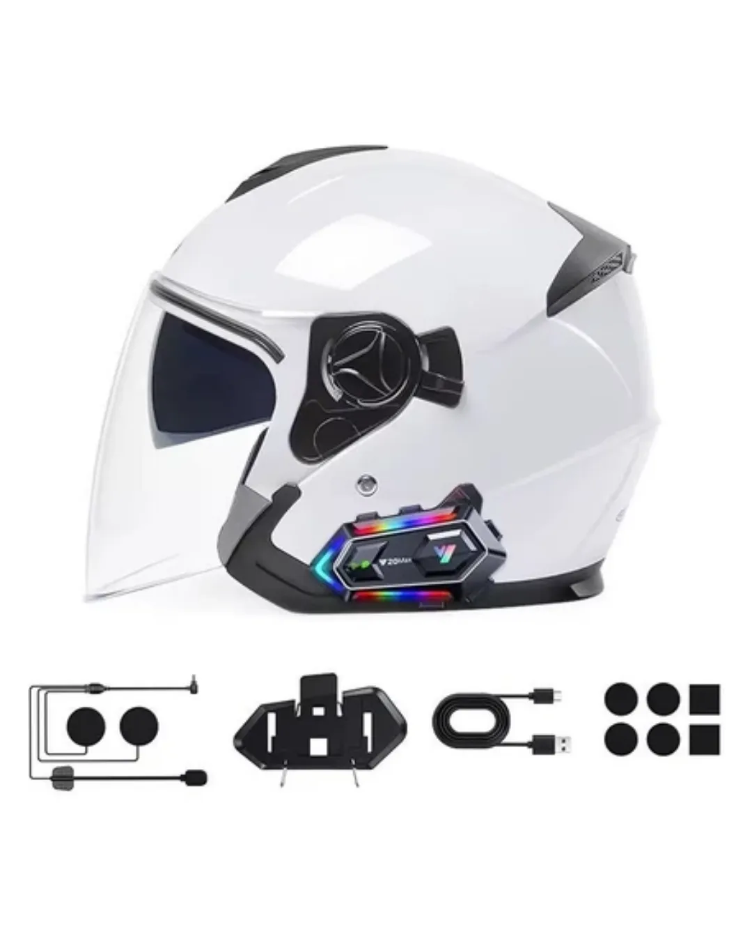 Çift Telefon Destekli Motosiklet Kask Bluetooth Kulaklık