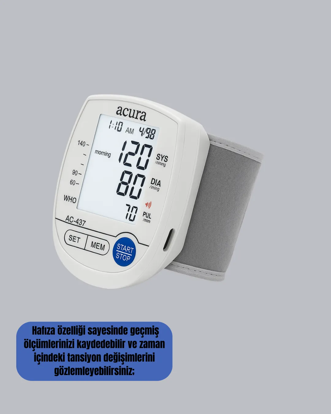 Akıllı Bilek Tansiyon Aleti Hem Şarjlı Hem Pilli Kolay Ölçüm