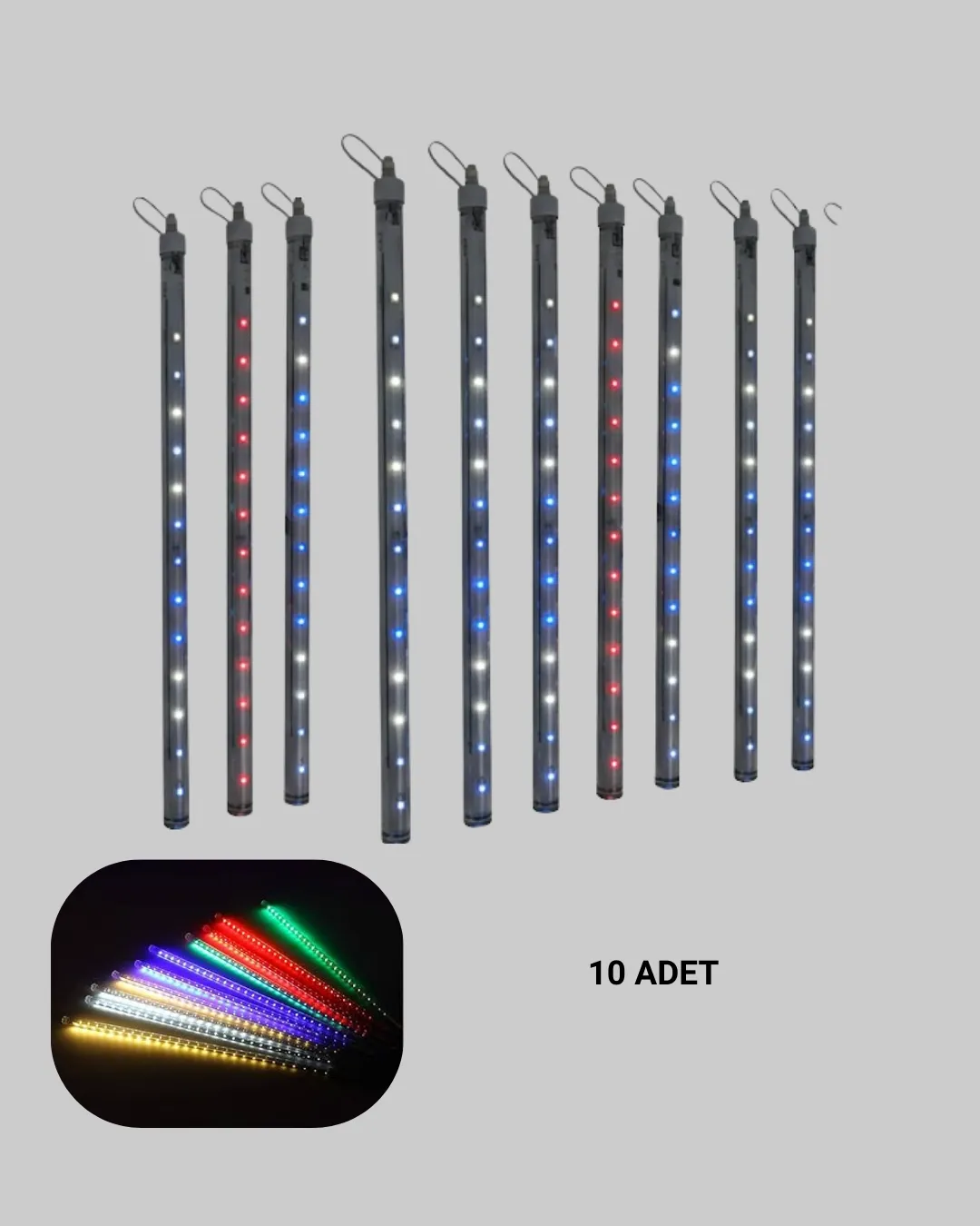 Kayan Yıldız LED Aydınlatma 10 Çubuk Dış Mekan Uyumlu