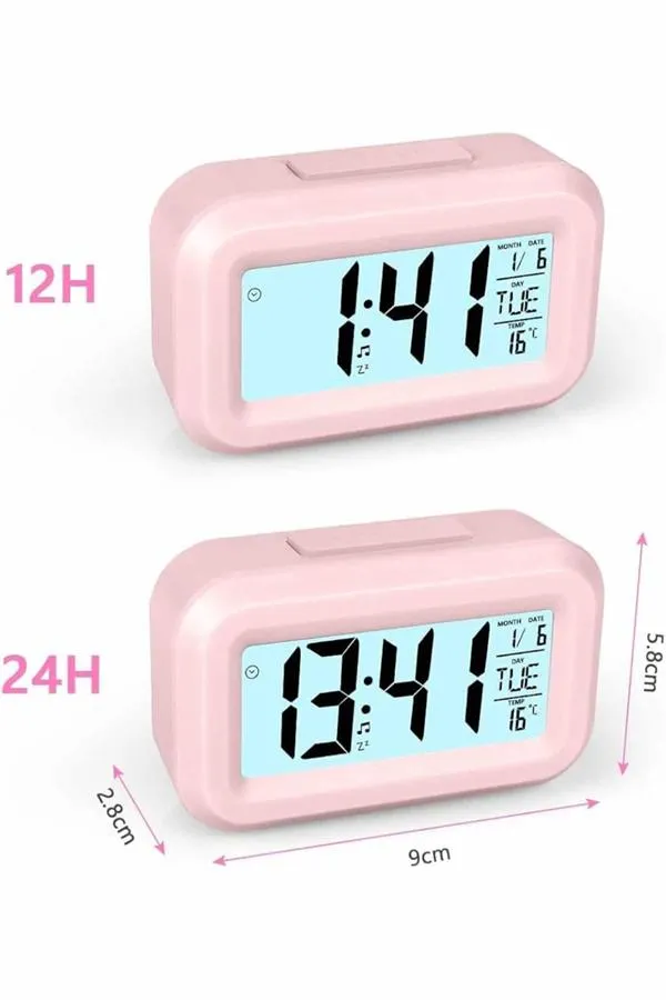 Gece Dijital Masa Saati Dijital Alarmlı Led Ekran Pilli Çalar Saat