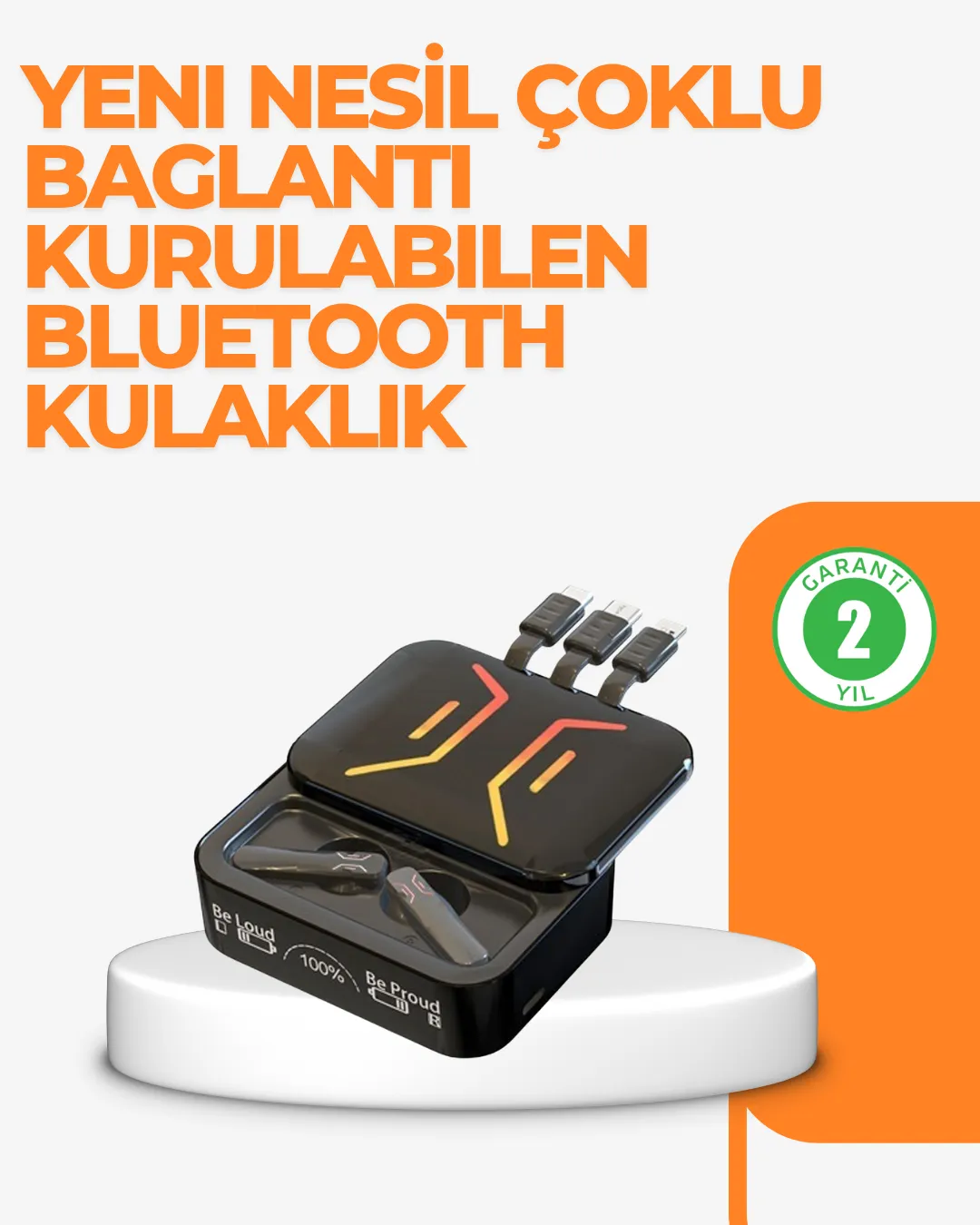 Type-C Girişli Bluetooth Kulaklık – Uzun Bekleme Süresi