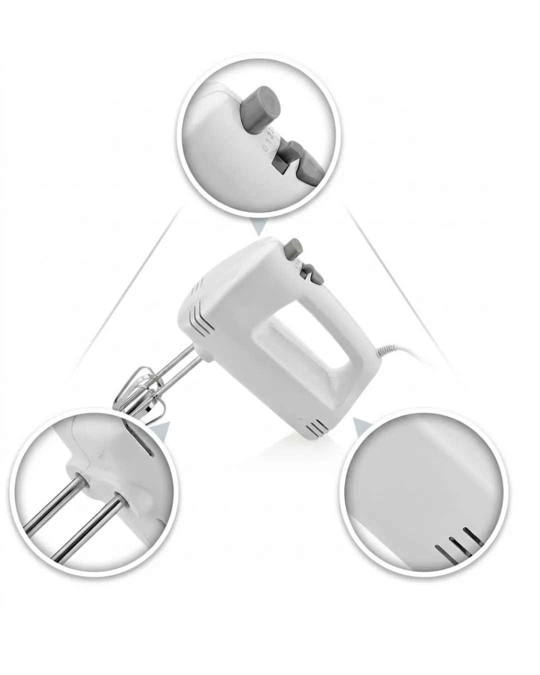 Elektrikli El Mikseri 250W 5 Hız Kademeli Hamur ve Kek Mikseri