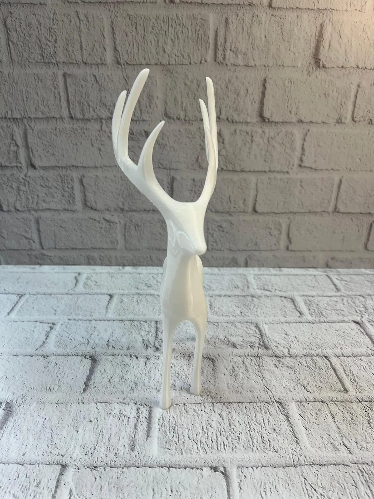 Geyik Figürü Beyaz Modern Salon ve Raf Dekoru