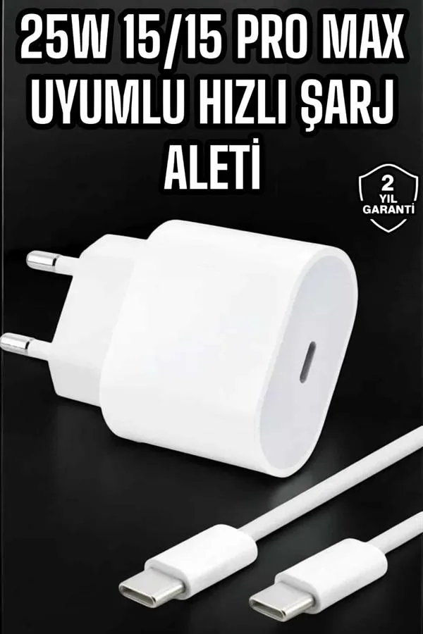 Güç Adaptörü ve Kablosu Şarj Aleti 15/15 Pro Max Uyumlu Hızlı Şarj