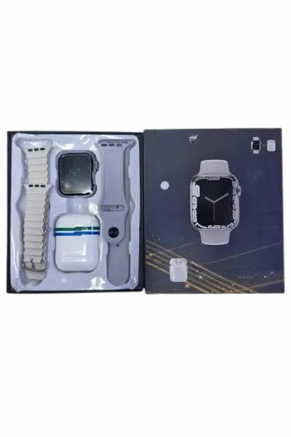 Yeni Nesil Akıllı Saat Ve Kulaklık Seti Gümüş Kasa Zarif Tasarım Çok Fonksiyonlu