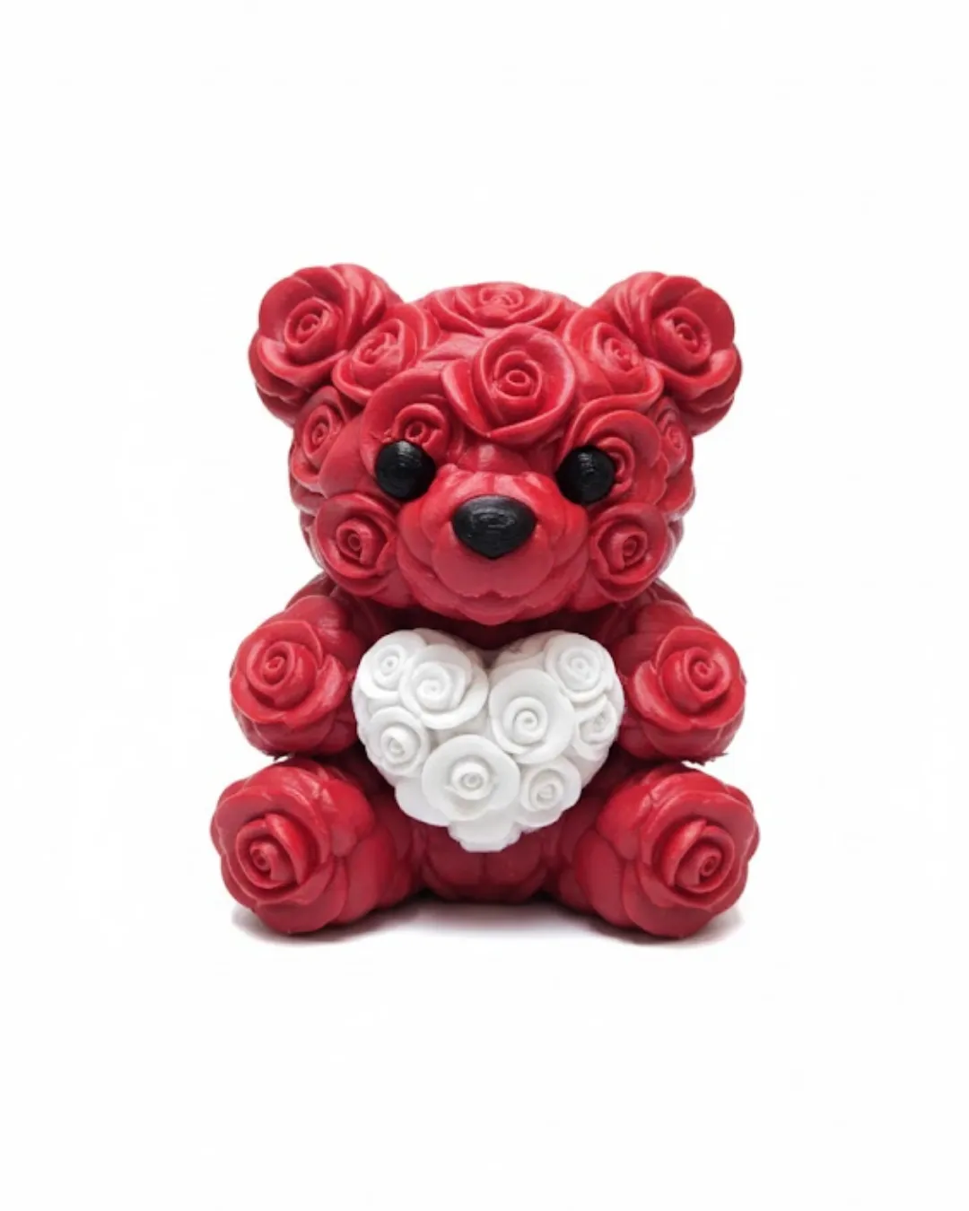 3D Baskı Kalpli Ayıcık 10cm Romantik Masaüstü Dekor