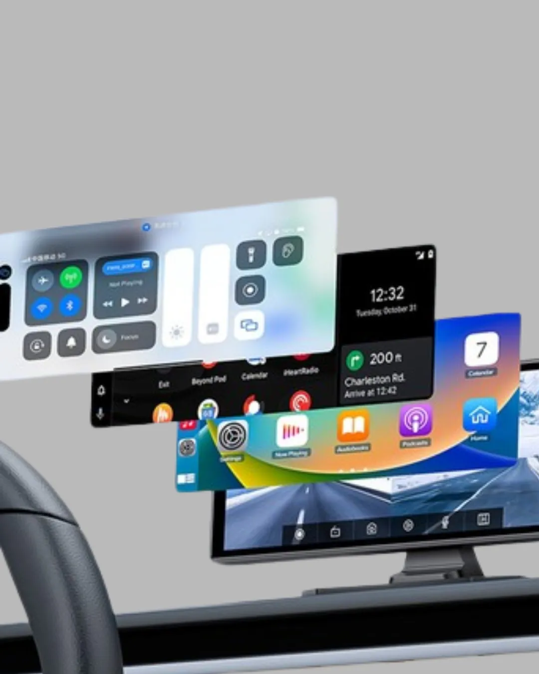 Honda Civic, Jazz, HR-V, CR-V, Nissan Qashqai, Micra, Juke,Uyumlu Kablosuz CarPlay & Android Auto Multimedya – Geri Görüş Kameralı