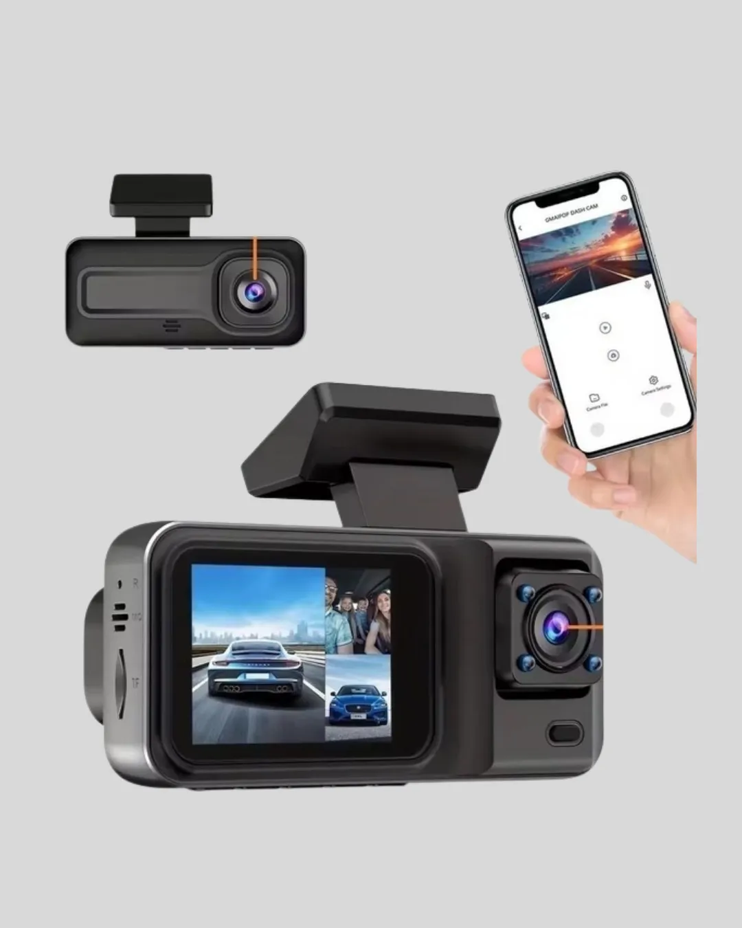 Full HD 3'lü Araç Kamerası Geri Görüş Destekli Park Modlu 1080P DVR