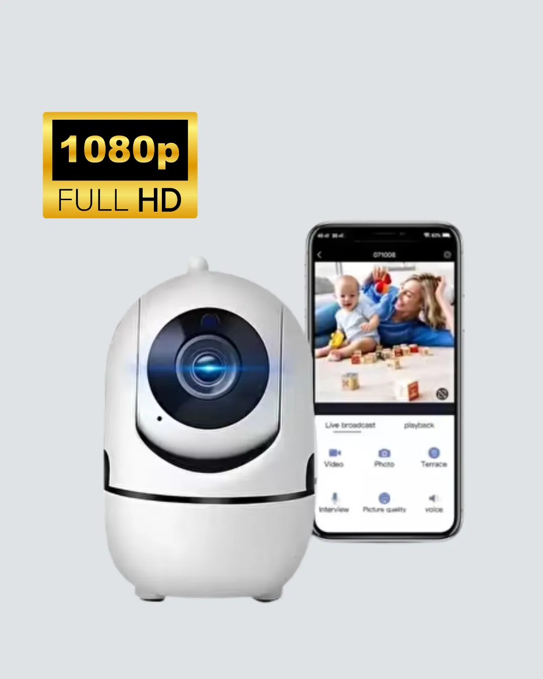1080P WiFi Akıllı Güvenlik Kamerası – Pan & Tilt, Hareket Takip ve İki Yönlü Ses