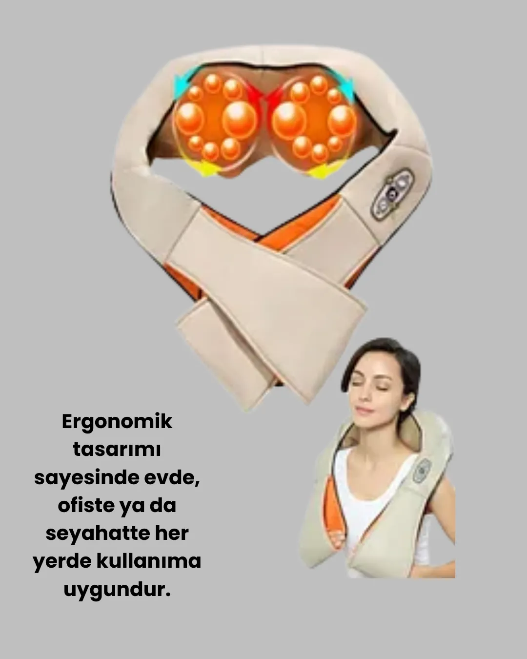 Bel Omuz Boyun Masaj Aleti Ovmalı Isıtmalı Kas Yorgunluğu Giderici