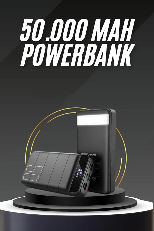 50.000 Mah Led Dijital Göstergeli USB Çıkışı Powerbank