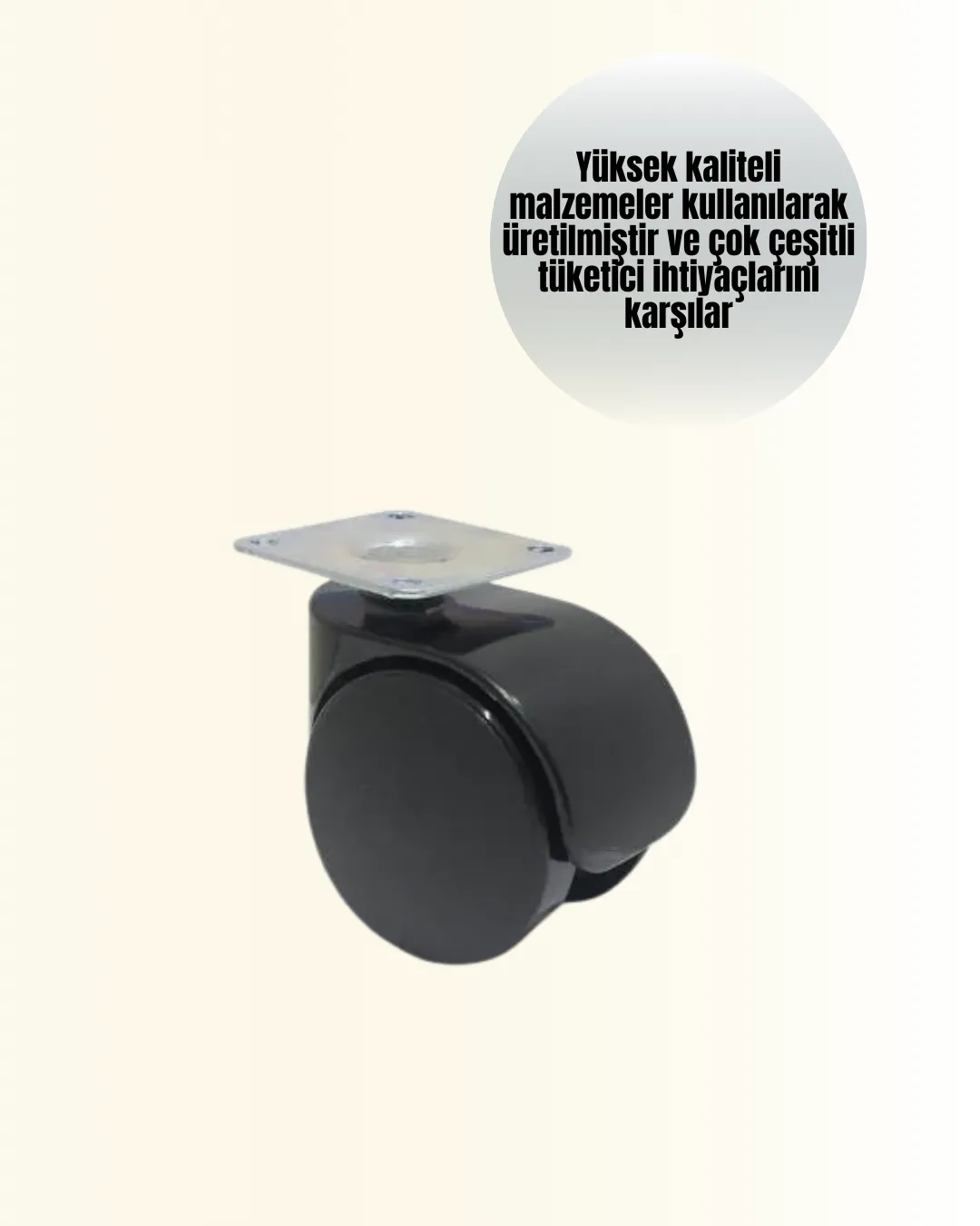 Halı ve Beton Uyumlu Kilitsiz Mobilya Tekerleği 4’lü