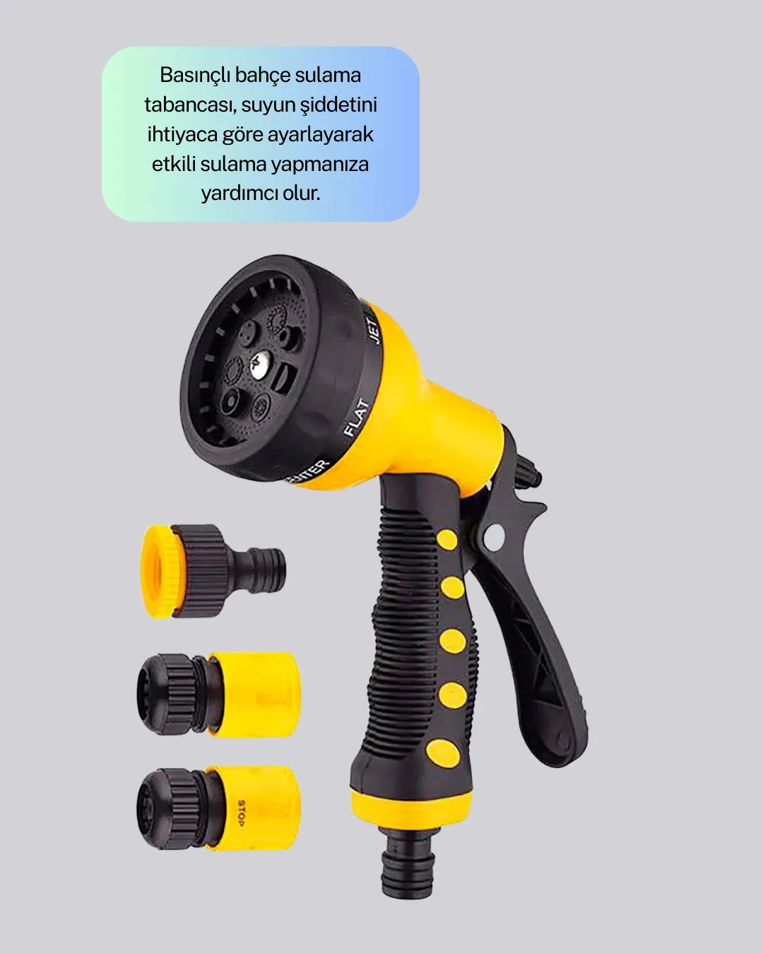 8 Modlu Bahçe Sulama Tabancası Seti Bitki Çiçek Araç Temizleme