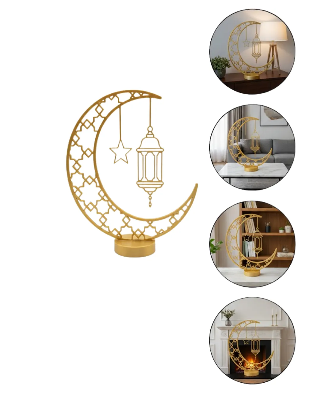 3D Hilal Cami Biblo 20x20 cm Özel Tasarım Özel Baskı Ürün