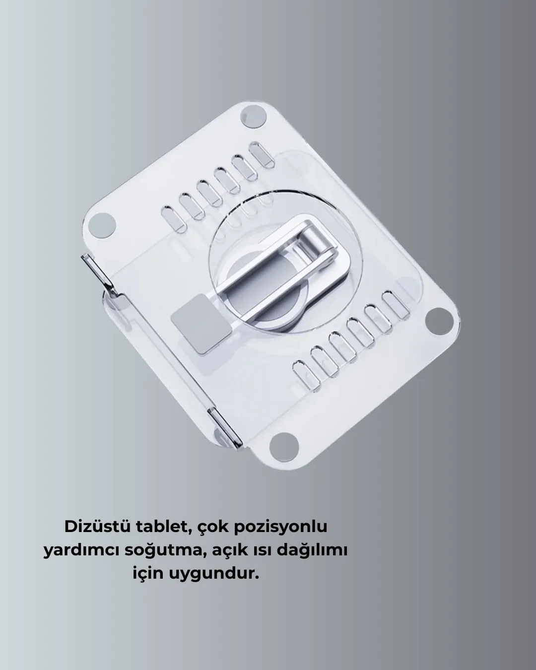 Ayarlanabilir Şeffaf Tablet Standı Kaymaz Silikon Tabanlı