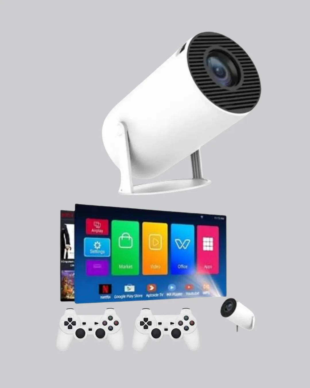 Projeksiyon Cihazı 4K Destekli Kablosuz Bağlantılı Bluetooth 5.0