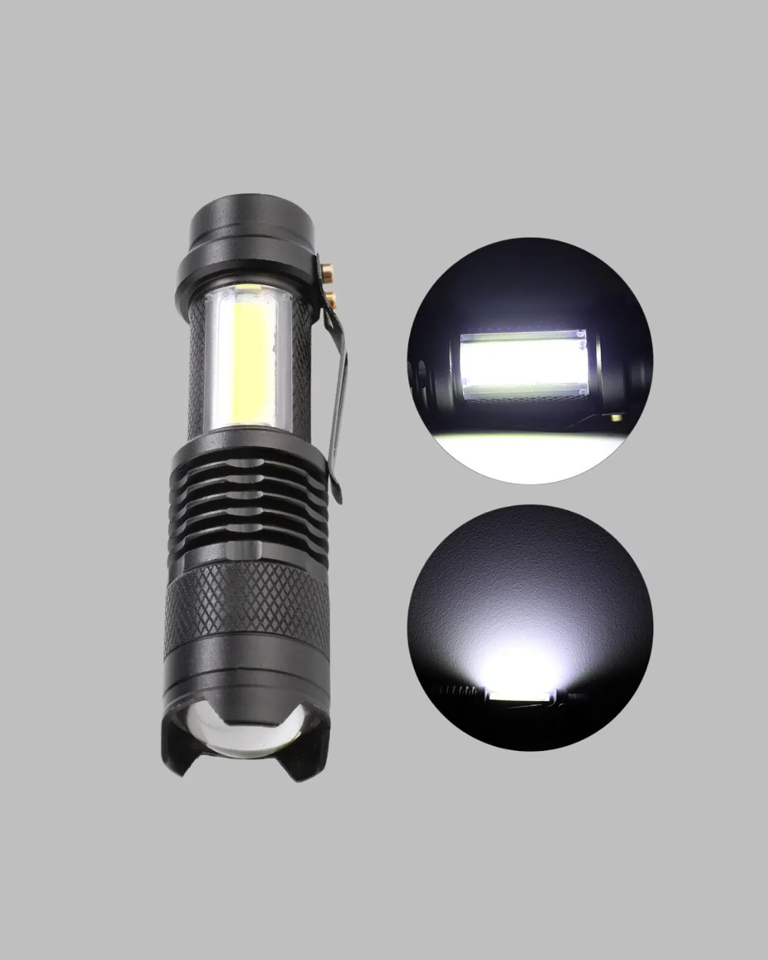 Küçük Boy Şarjlı LED El Feneri Taşınabilir Klipsli