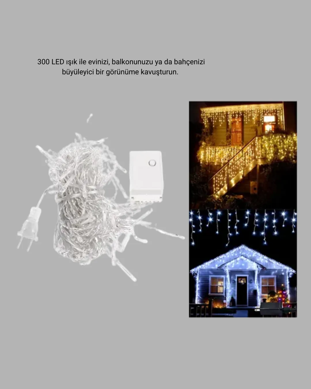 3x3 Metre Perde LED Işık – Parti ve Bahçe Dekorasyonu