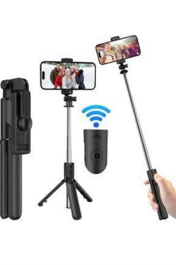 Cep Telefonu Tripod Standı Manyetik Selfie Sopa Bluetooth Uzaktan Kumandalı