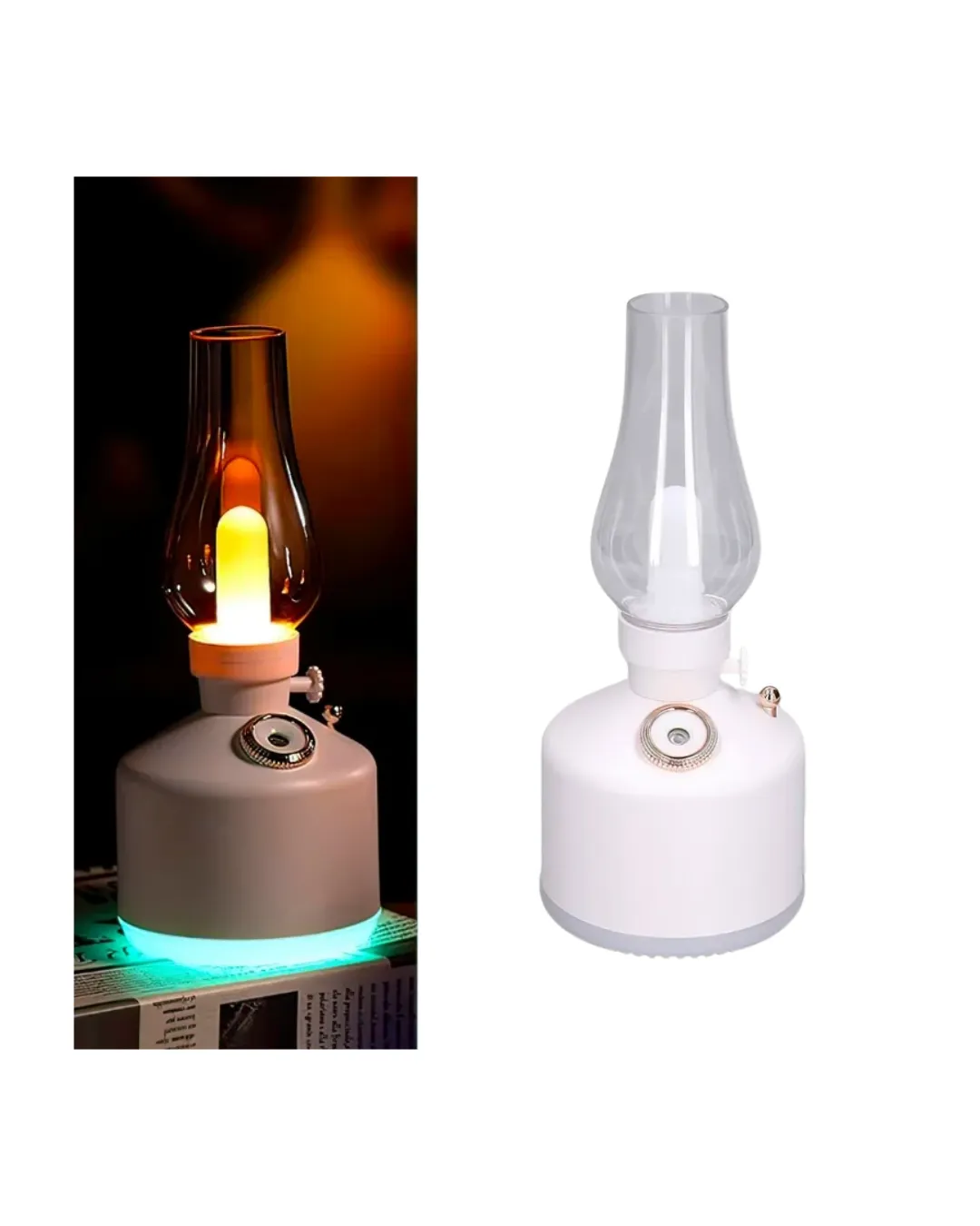 Vintage Dekoratif Gaz Lambası Görünümlü Aromaterapi Difüzör 1200 mAh USB Şarjlı