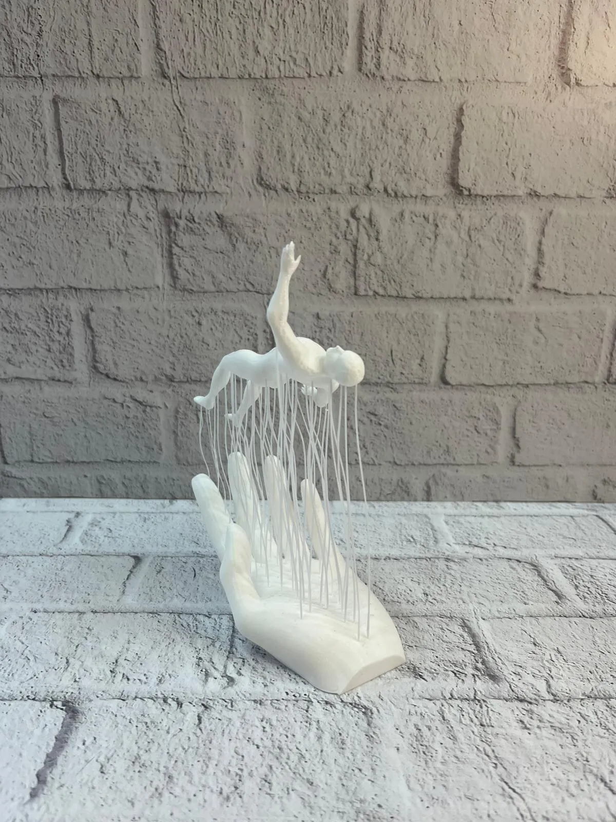 3D El İnsan Figürü Beyaz Modern Sanatsal Dekoratif Biblo