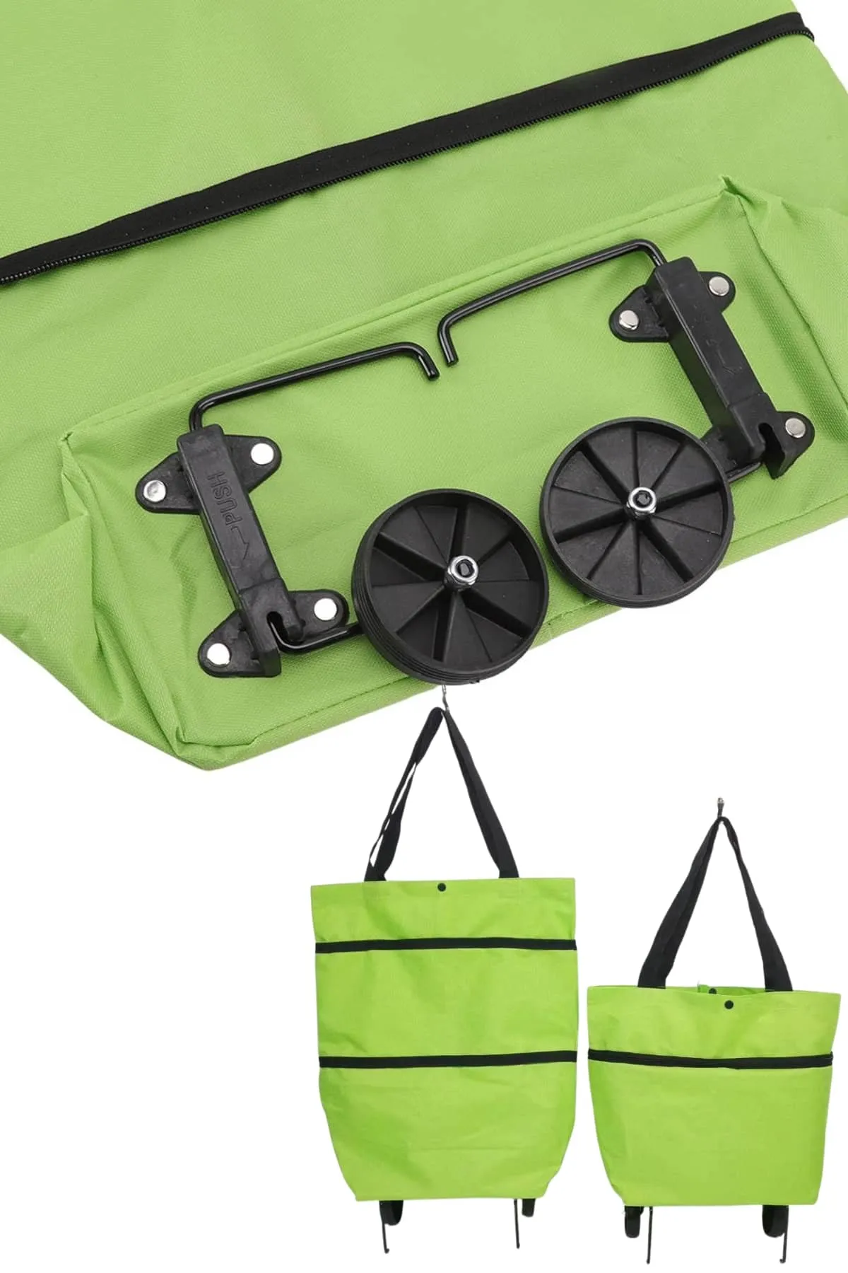 Pazar Arabası ve Alışveriş Çantası Çift Yönlü Kolay Tekerlekli Taşınabilir