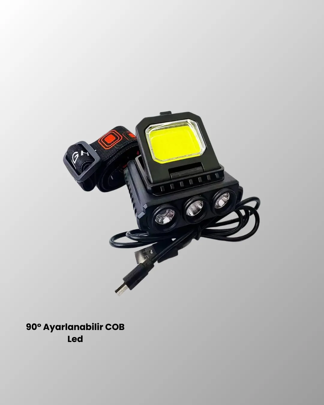 Şarjlı LED Kafa Lambası 800 Lumen COB XPE Ayarlanabilir Başlıklı