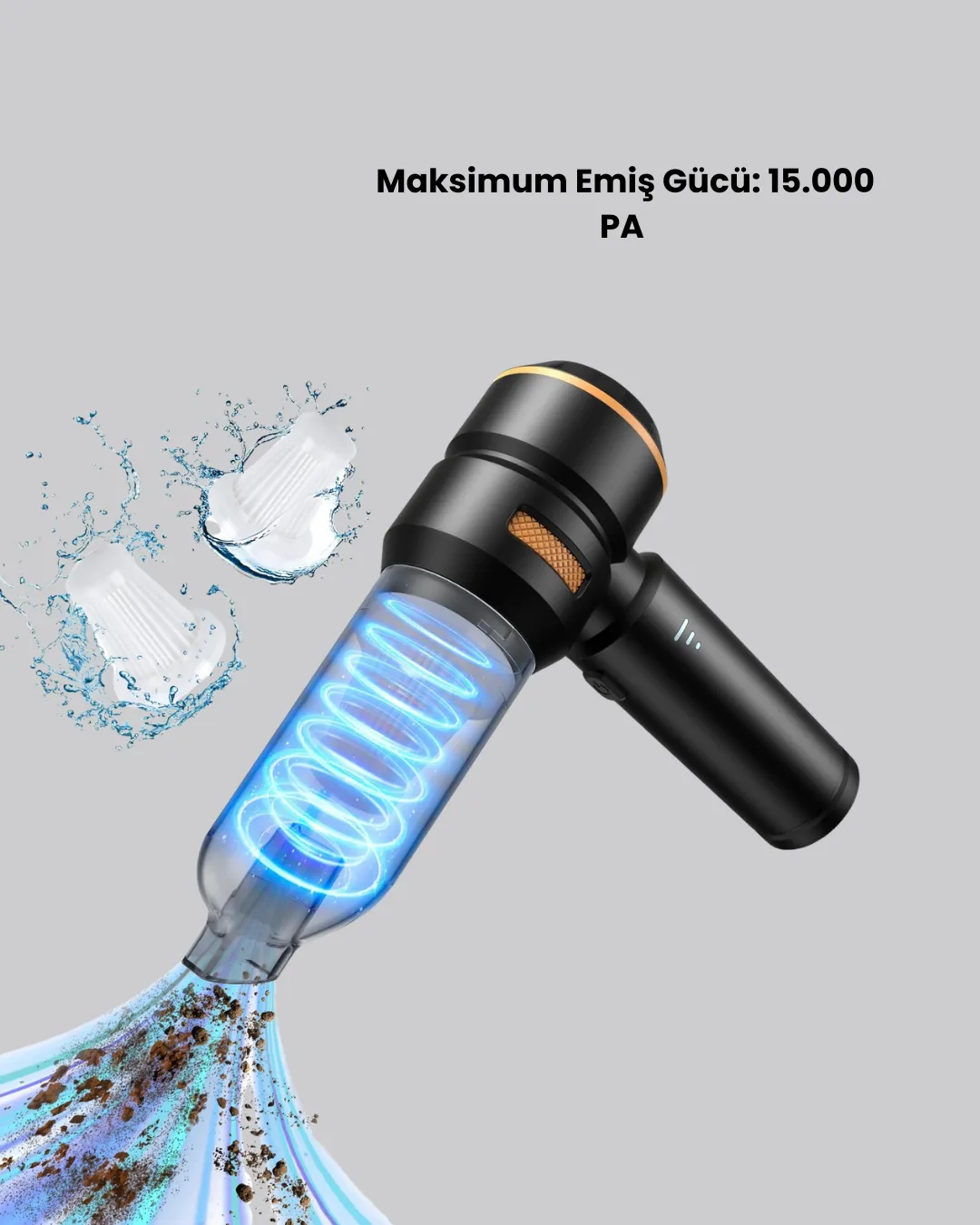 Araç İçi Derinlemesine Temizlik İçin Kompakt ve Ergonomik El Süpürgesi