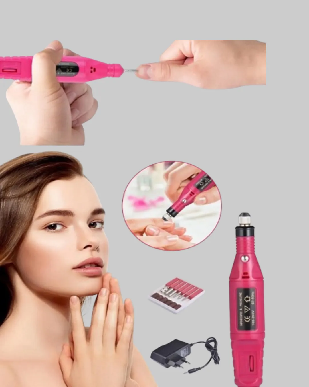 Profesyonel Tırnak Matkap Makinesi – USB Şarjlı, Ayarlanabilir Hız, Düşük Titreşimli ve Sessiz Çalışma