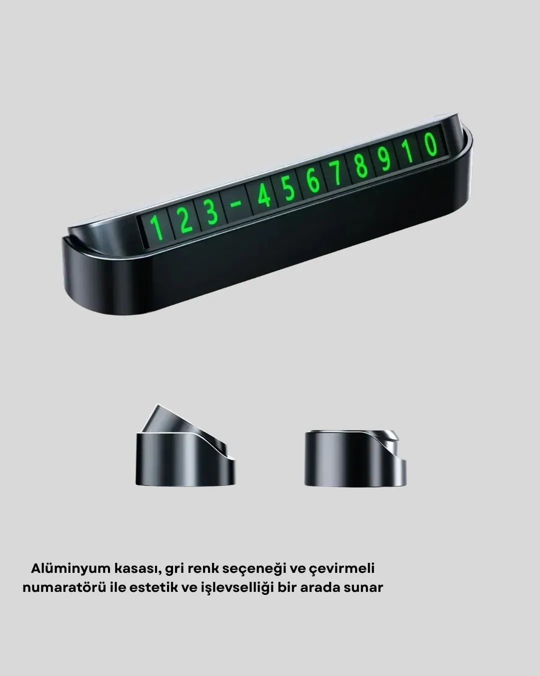 Alüminyum Kasa Gri Çevirmeli Araç İçi Telefon Numaratörü