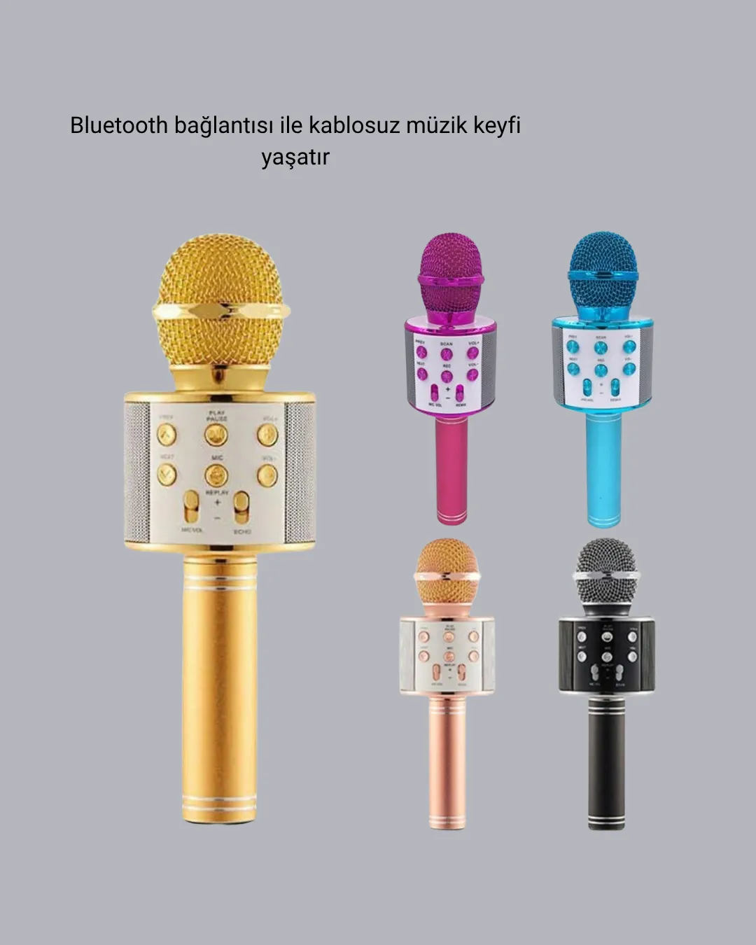 Bluetooth Karaoke Mikrofon – Yüksek Ses Kalitesi, Yankı Efektli, Uzun Ömürlü Pil