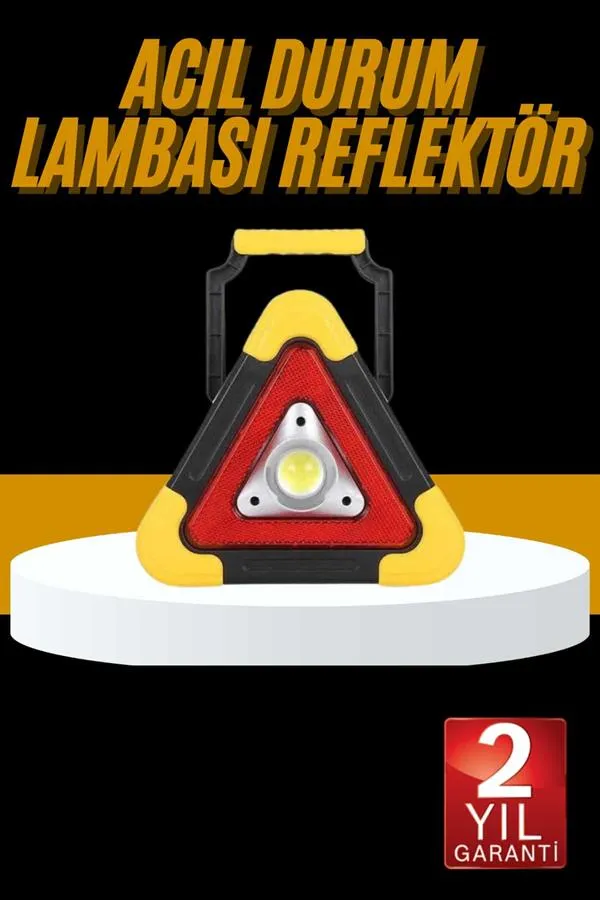 Reflektör Işıklı Ikaz Lambası Şarjlı Çok Fonksiyonlu Işıklı Üçgen Reflektör